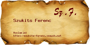 Szukits Ferenc névjegykártya